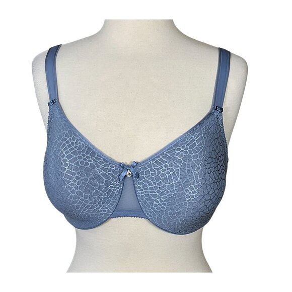 Chantelle Magnifique Seamless Unlined Minimizer Underwire Bra Slate Blue 34DD - Picture 1 of 9